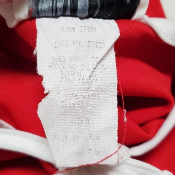 VINTAGE 70s Just Sarah Red White Trim Cap Sleeve Mod Shift Dress 5 - Picture 10 of 11